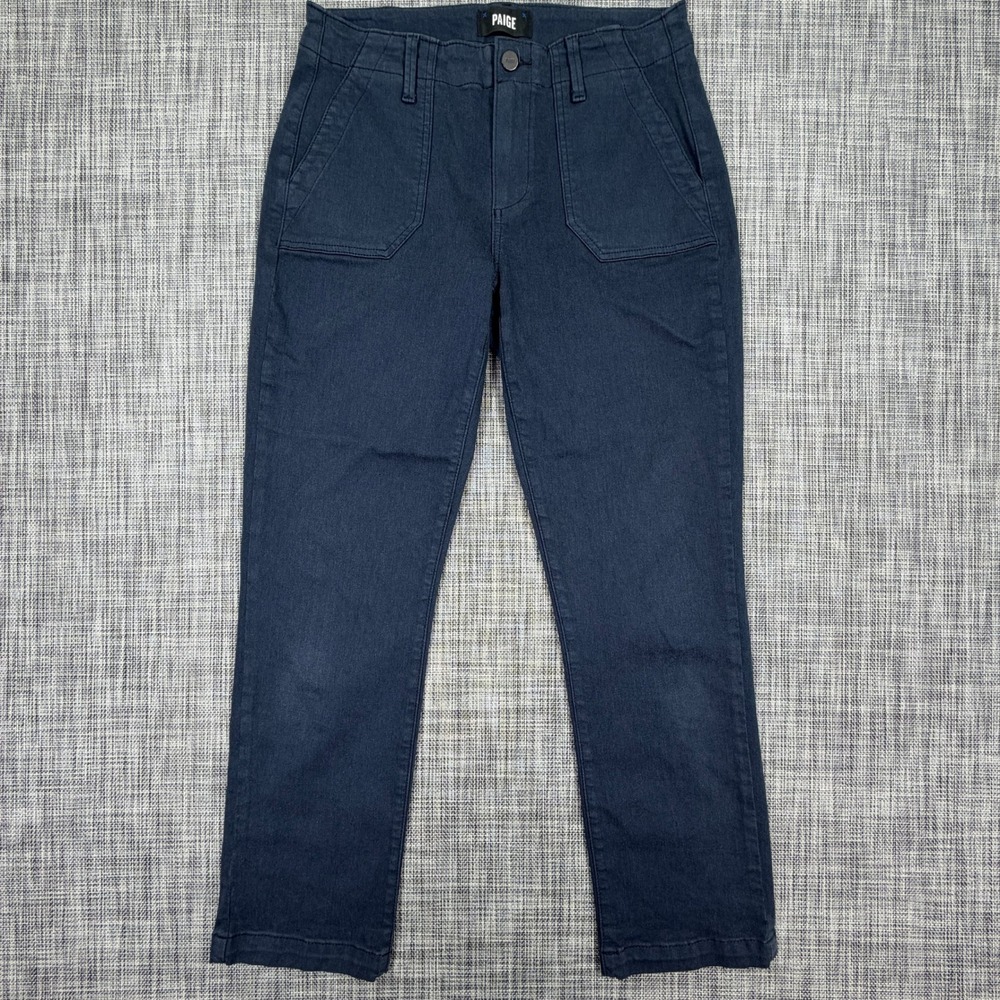 PAIGE Mayslie Straight Ankle Womens Navy Utility Stretch Pants 27 7603G29-8743